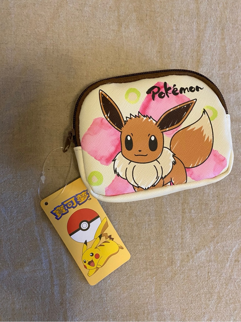 Pokemon Eevee Cream Pink Accent Wallet
